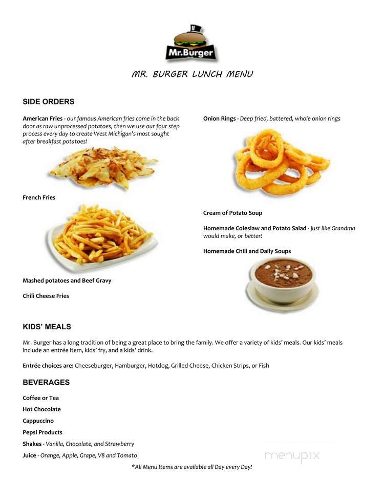 Mr Burger Restaurant - Wyoming, MI menu_pic