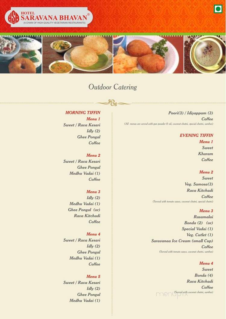 Saravana Bhavan - Edison, NJ menu_pic