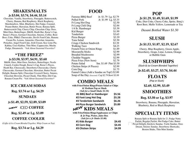 Parlor City Ice Cream - Cedar Rapids, IA menu_pic
