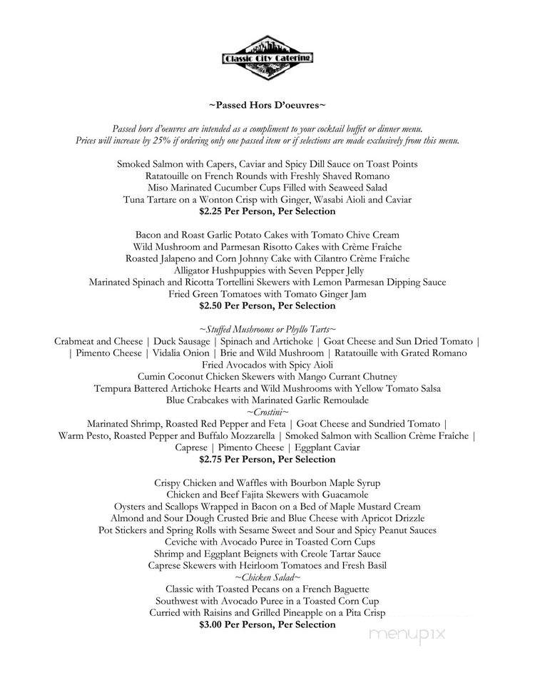 Classic City Catering - Pensacola, FL menu_pic
