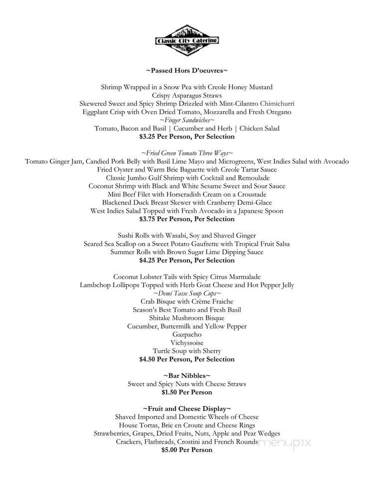 Classic City Catering - Pensacola, FL menu_pic