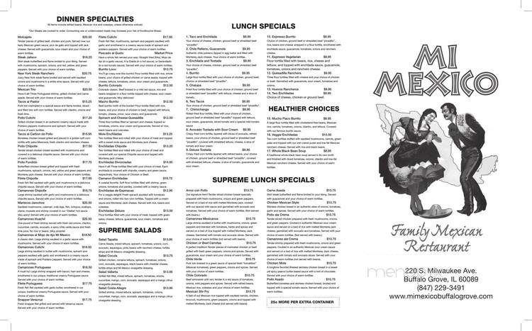 Mi Mexico - Buffalo Grove, IL menu_pic