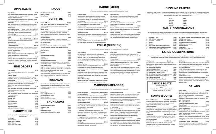 Mi Mexico - Buffalo Grove, IL menu_pic