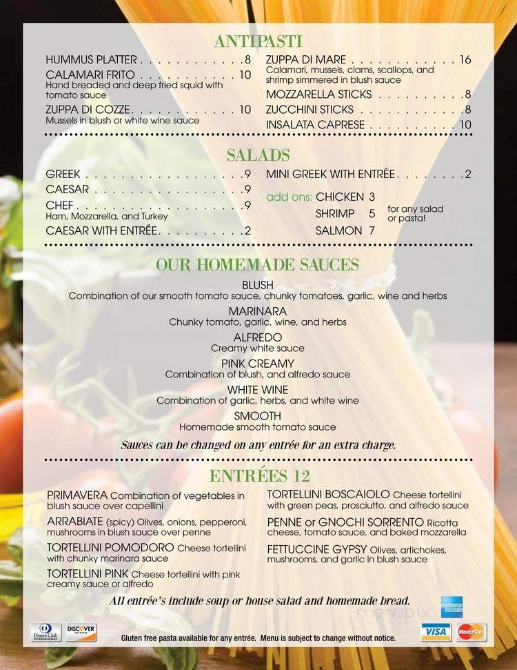 La Trattoria Italian Eatery - Martinsburg, WV menu_pic