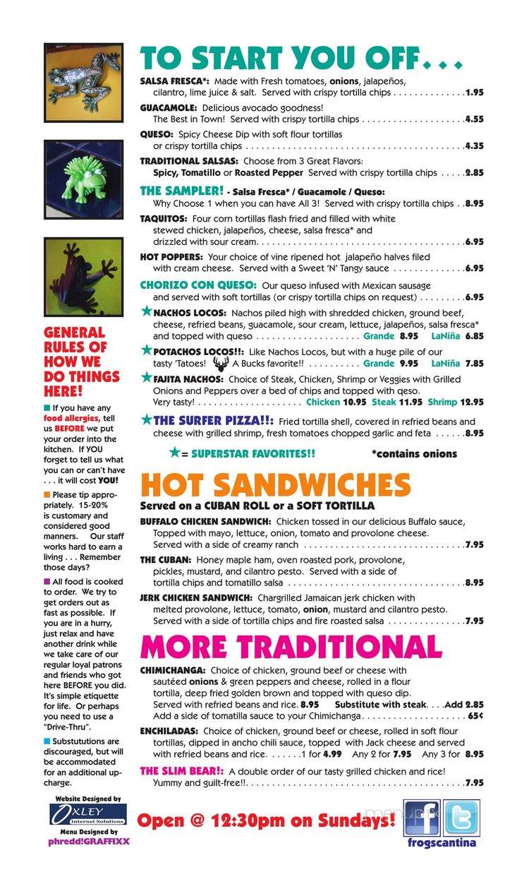 Frogs Cantina - Atlanta, GA menu_pic