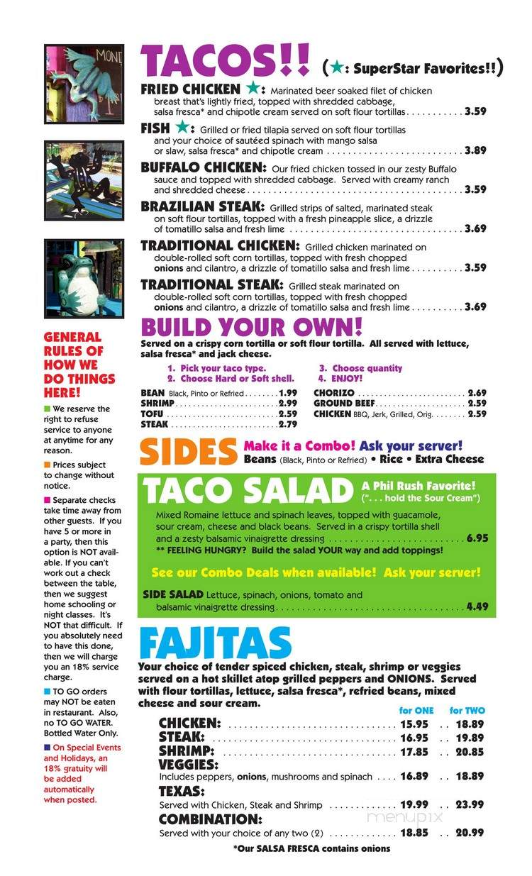 Frogs Cantina - Atlanta, GA menu_pic