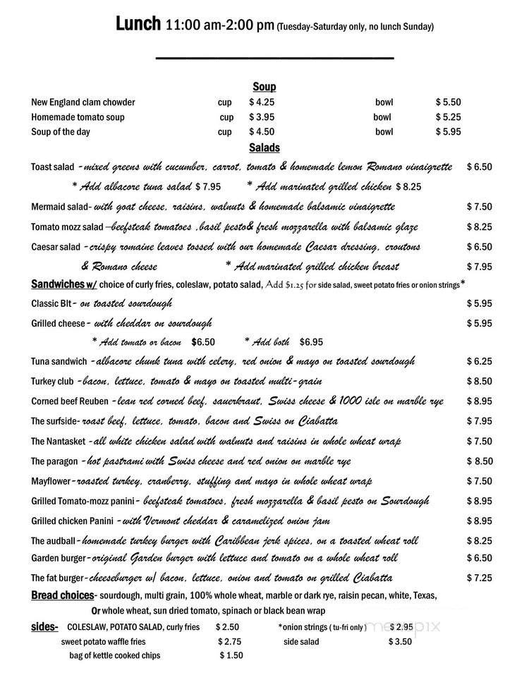 Toast - Hull, MA menu_pic