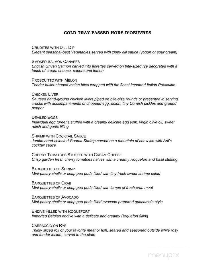 Arli's Exclusive Catering - Culver City, CA menu_pic