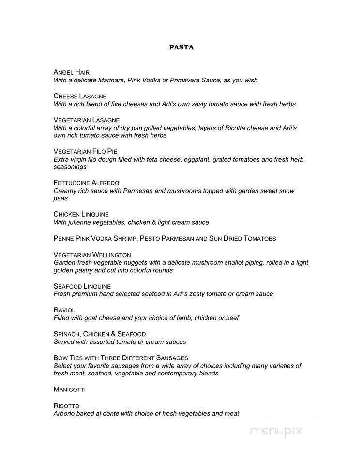 Arli's Exclusive Catering - Culver City, CA menu_pic