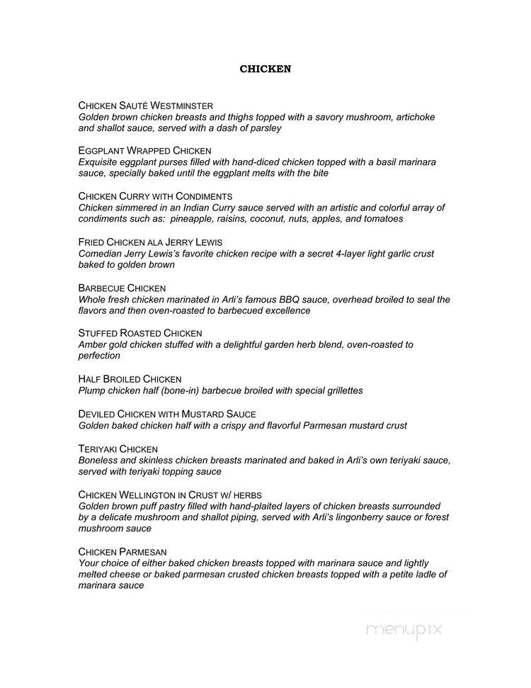 Arli's Exclusive Catering - Culver City, CA menu_pic