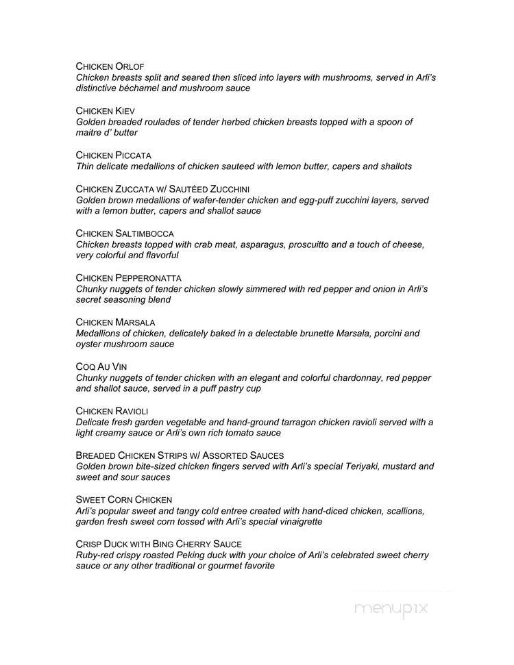 Arli's Exclusive Catering - Culver City, CA menu_pic