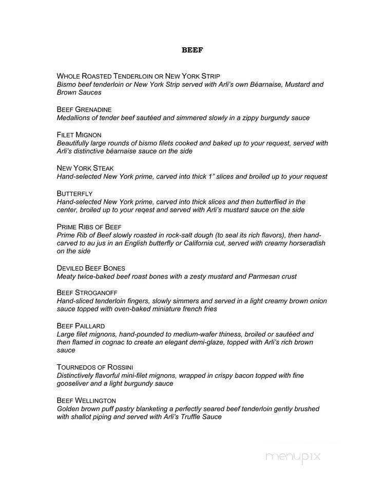 Arli's Exclusive Catering - Culver City, CA menu_pic
