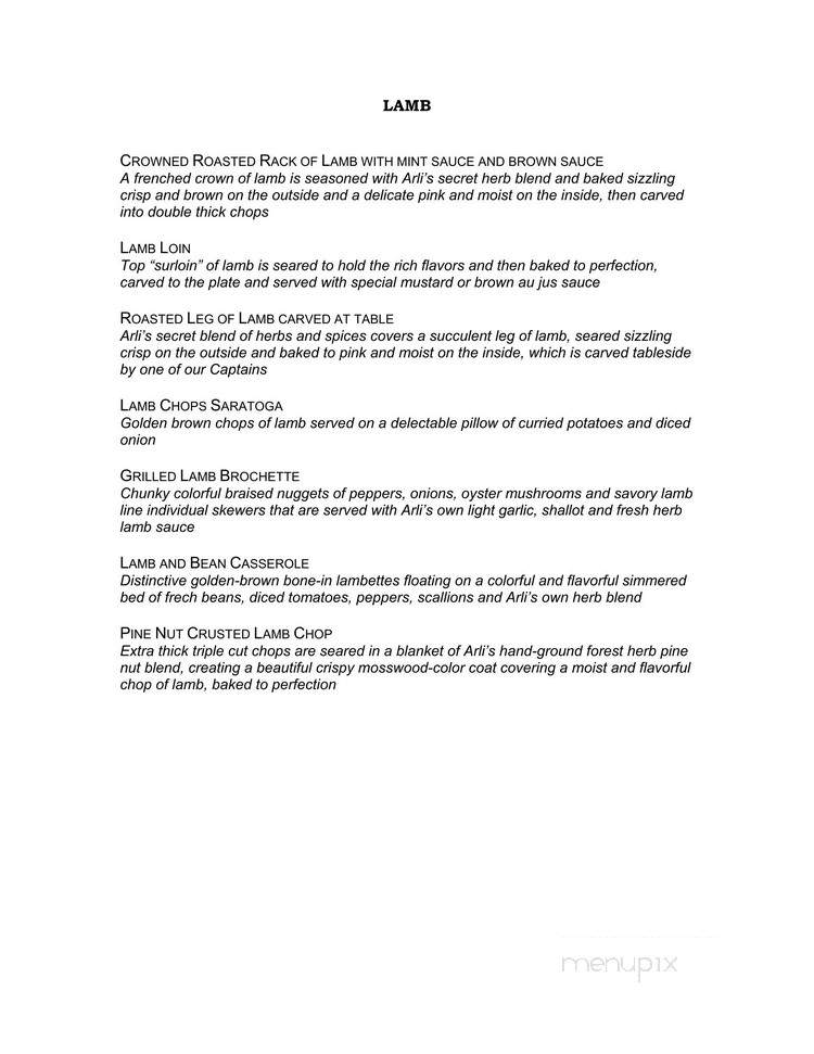 Arli's Exclusive Catering - Culver City, CA menu_pic