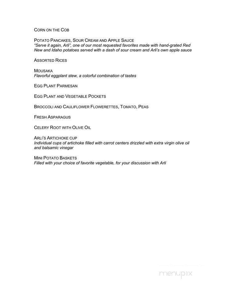 Arli's Exclusive Catering - Culver City, CA menu_pic