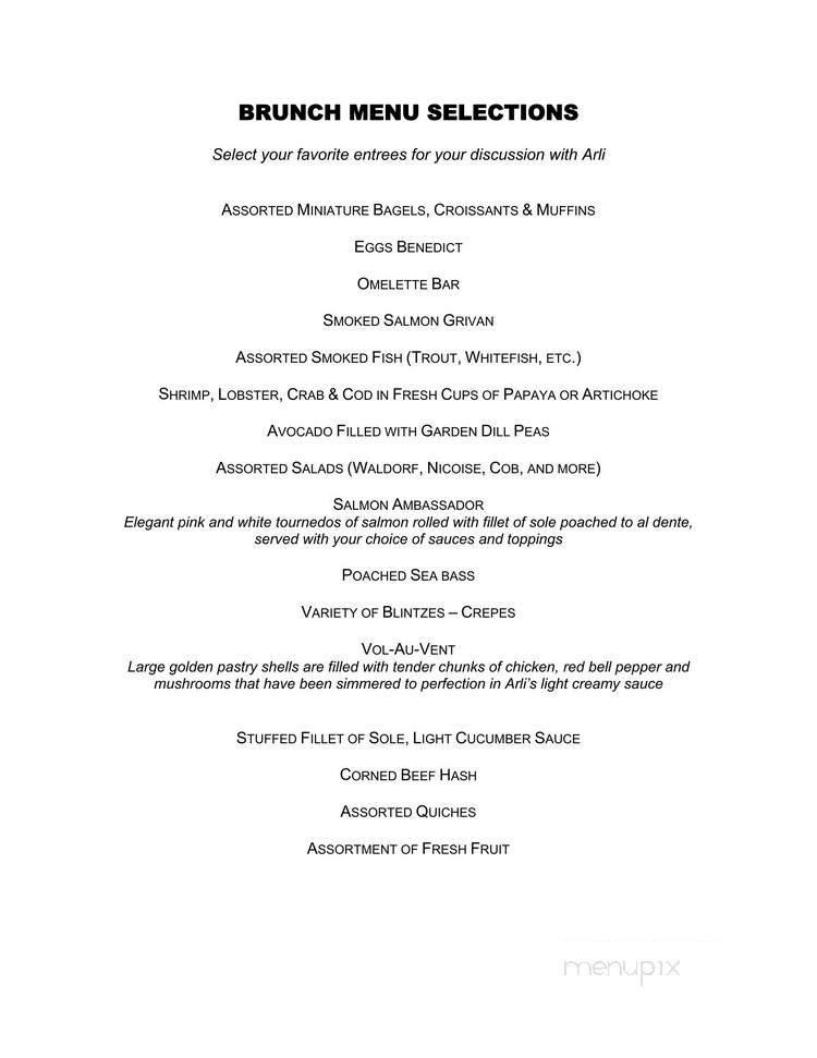 Arli's Exclusive Catering - Culver City, CA menu_pic