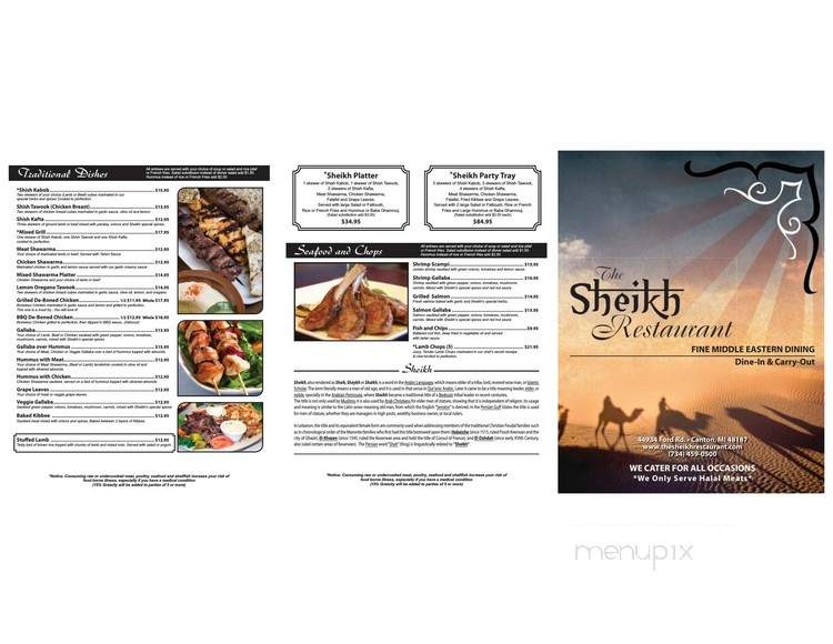 The Sheikh - Canton, MI menu_pic