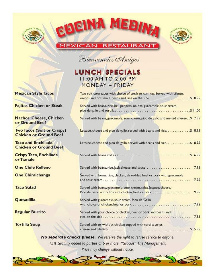 Cocina Medina - Antioch, CA menu_pic