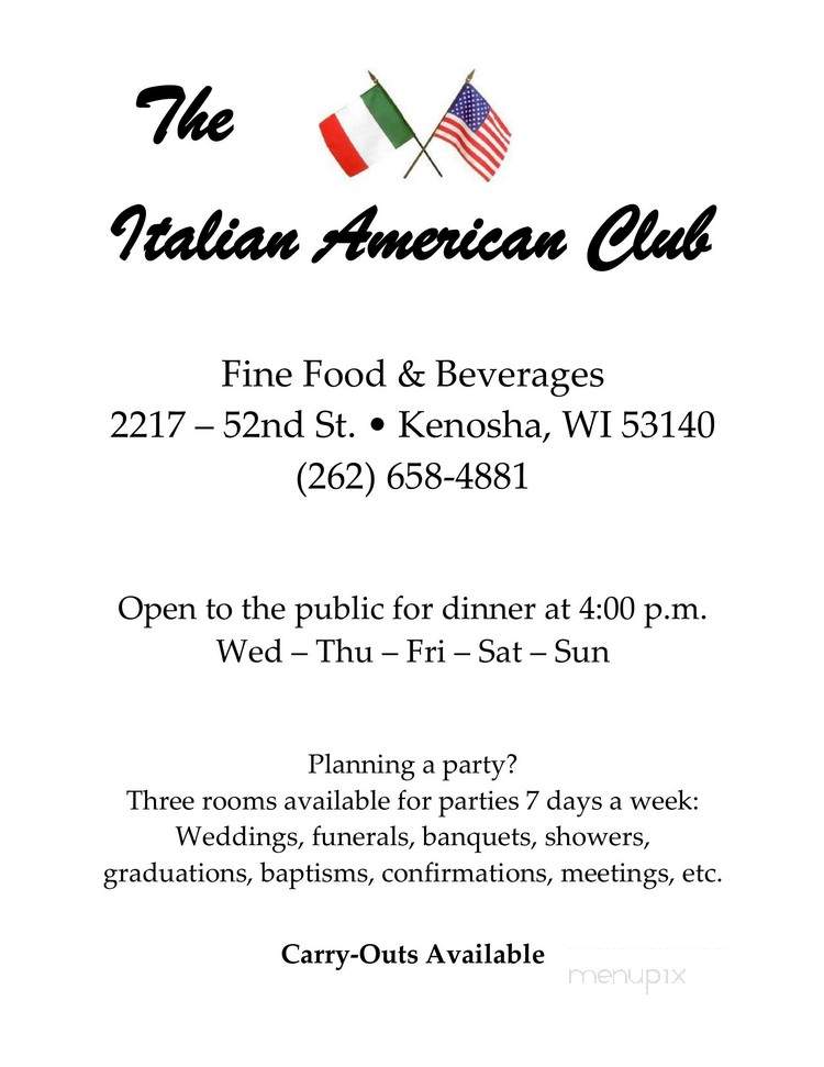 Italian-American Club - Kenosha, WI