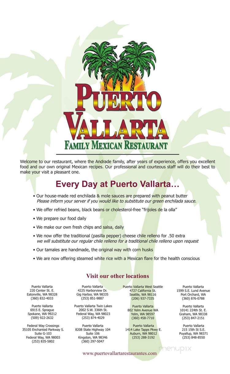 Puerto Vallarta - Puyallup, WA menu_pic