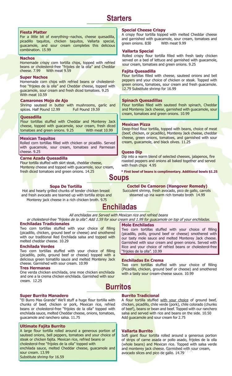 Puerto Vallarta - Puyallup, WA menu_pic