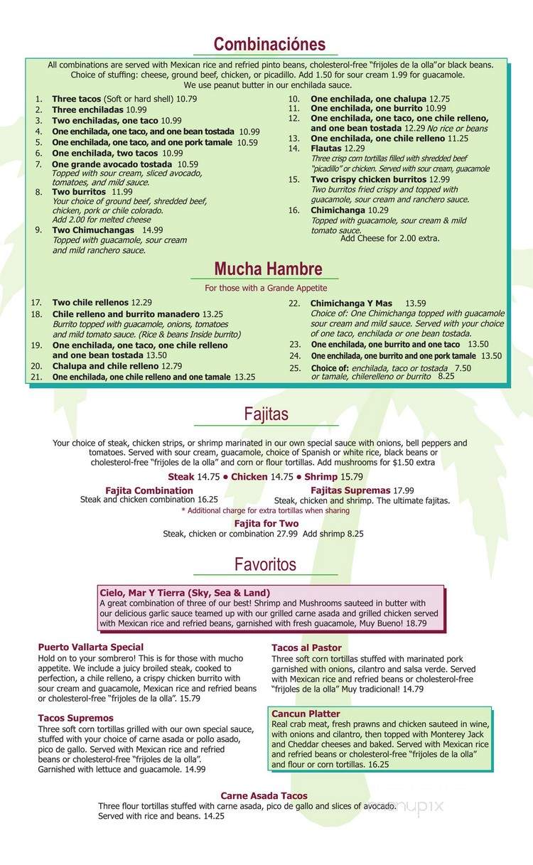 Puerto Vallarta - Puyallup, WA menu_pic