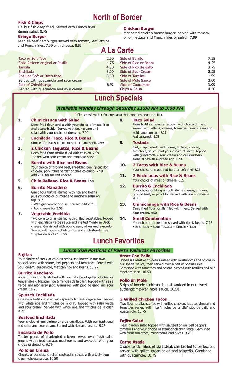 Puerto Vallarta - Puyallup, WA menu_pic