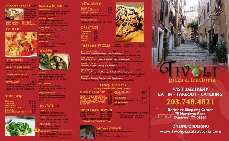 Tivoli - Danbury, CT menu_pic
