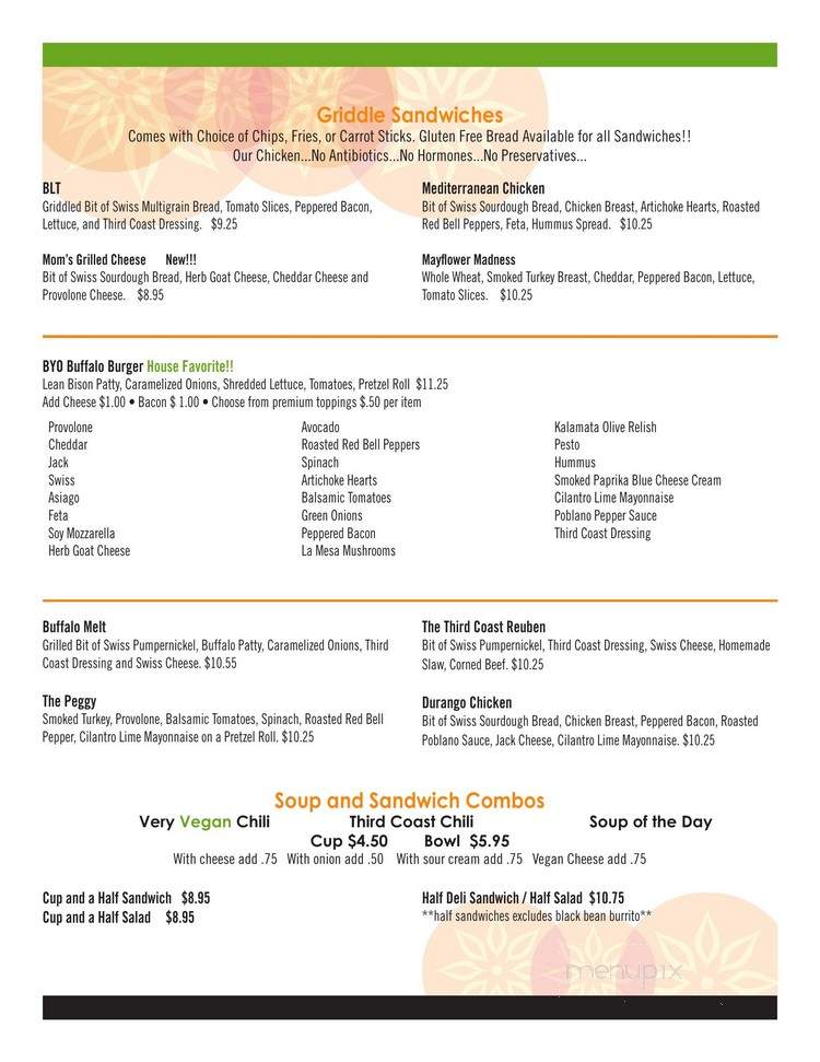 Third Coast Spice Cafe - Chesterton, IN menu_pic