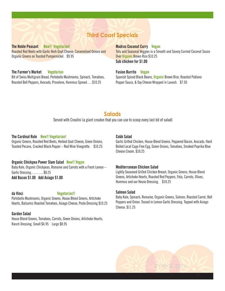 Third Coast Spice Cafe - Chesterton, IN menu_pic