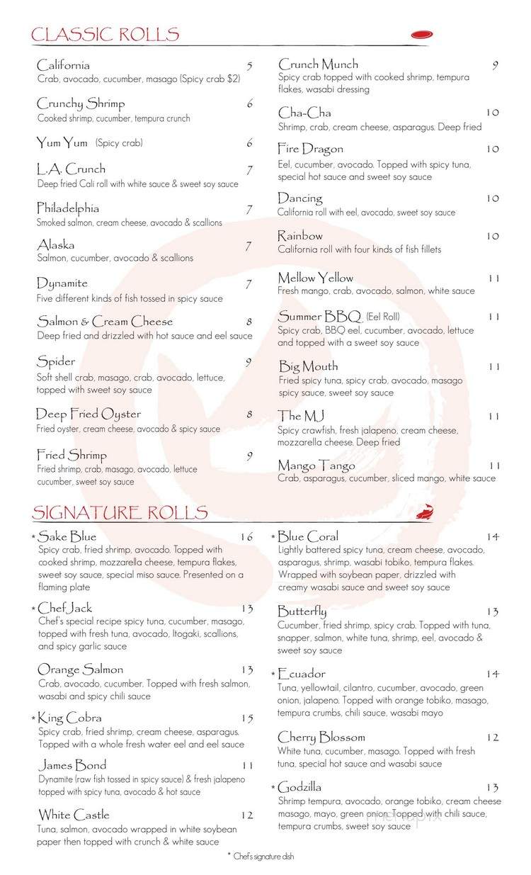 Sake Blue Japanese Bistro - Louisville, KY menu_pic