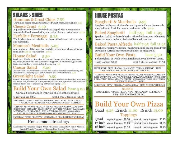 Crust Pizza - Chattanooga, TN menu_pic