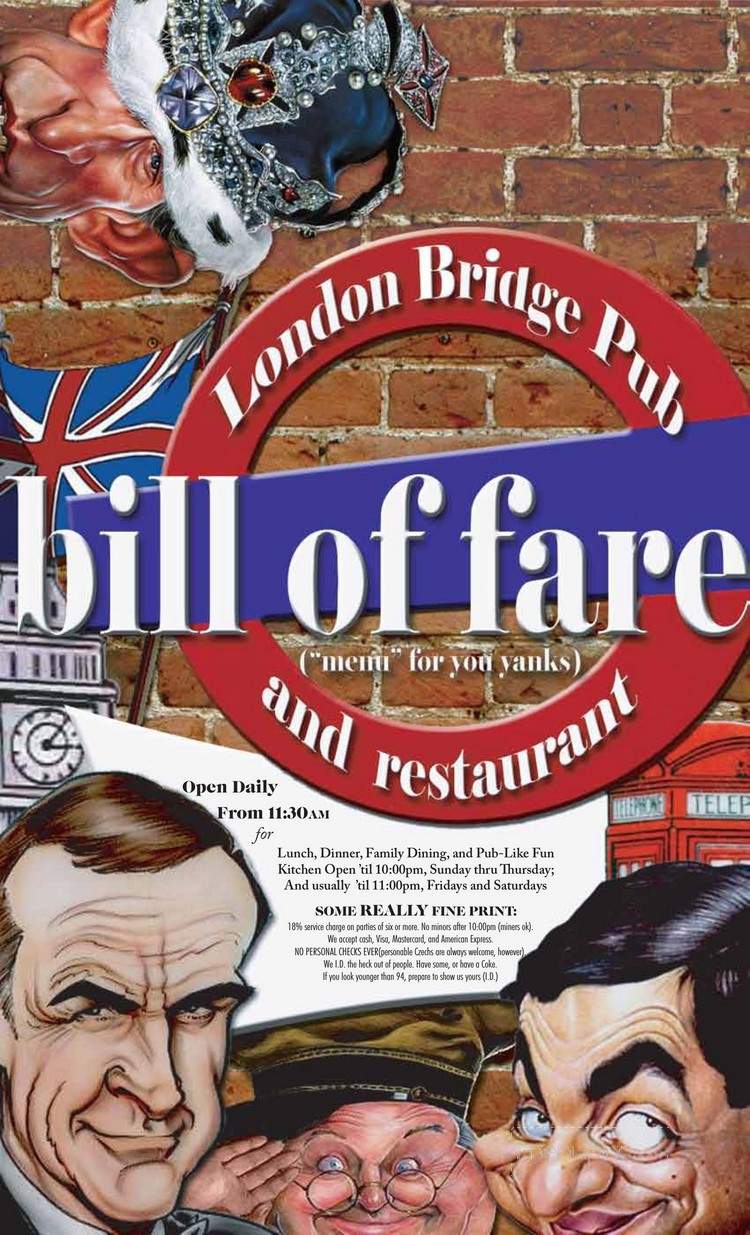 London Bridge Pub - Monterey, CA menu_pic