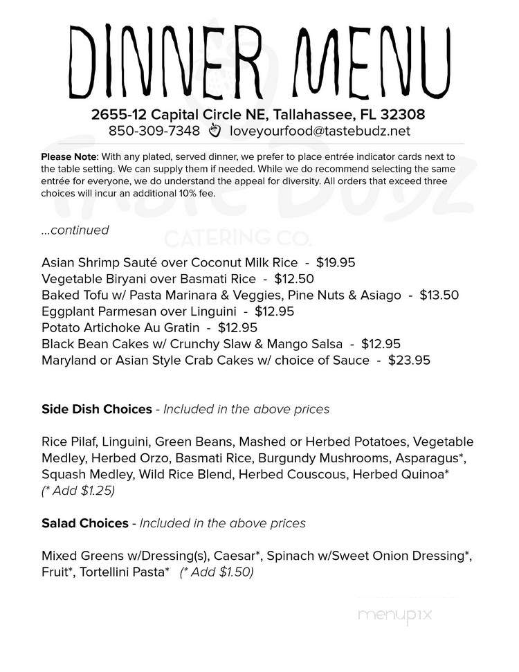 Tastebudz Cakes Catering Takeout & Takehome - Tallahassee, FL menu_pic