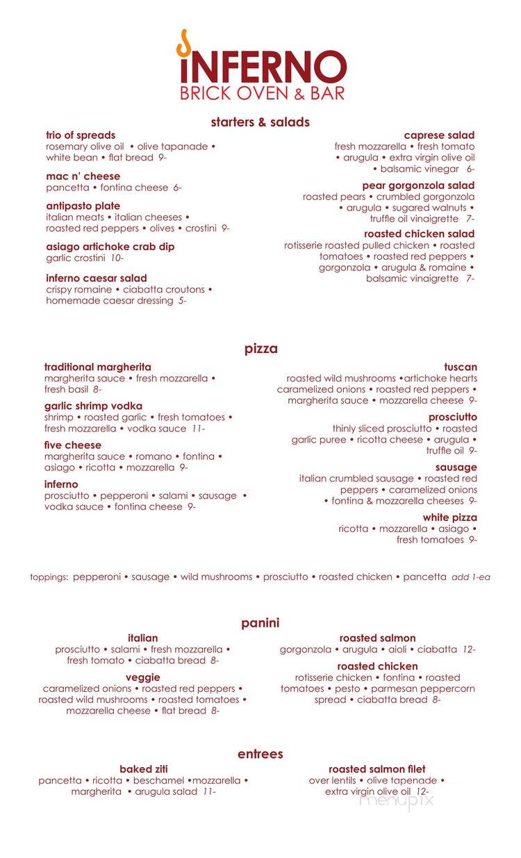 Inferno - State College, PA menu_pic