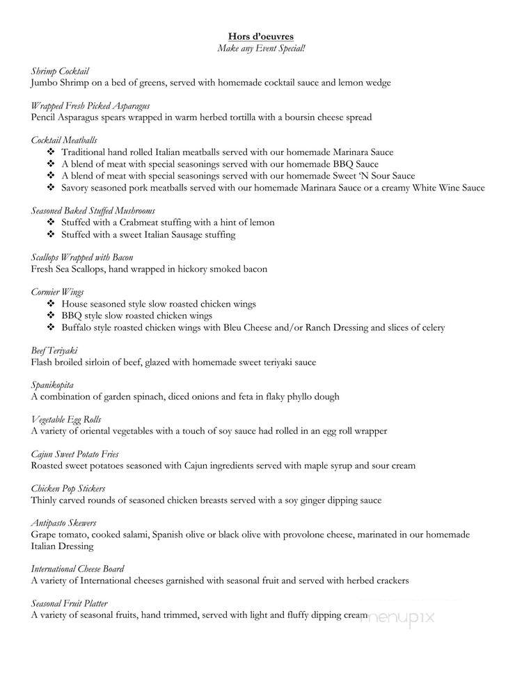 Cormier Catering Service - Fitchburg, MA menu_pic