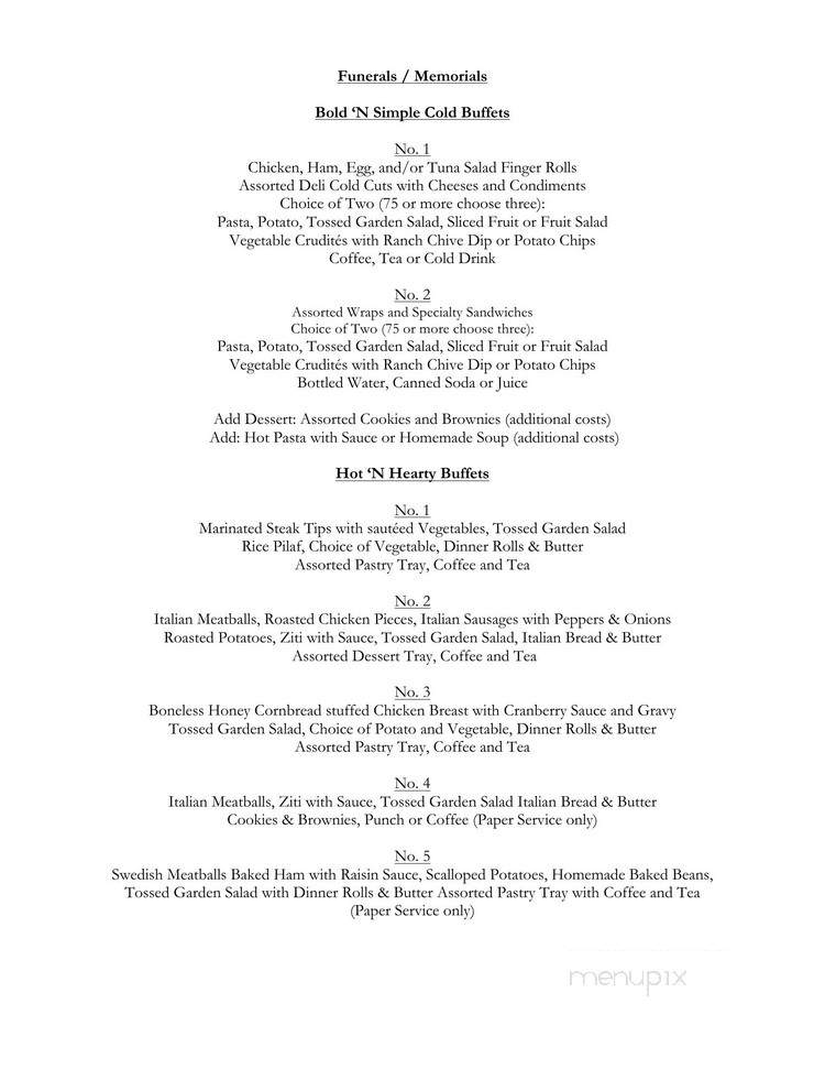 Cormier Catering Service - Fitchburg, MA menu_pic