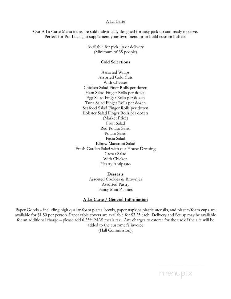 Cormier Catering Service - Fitchburg, MA menu_pic