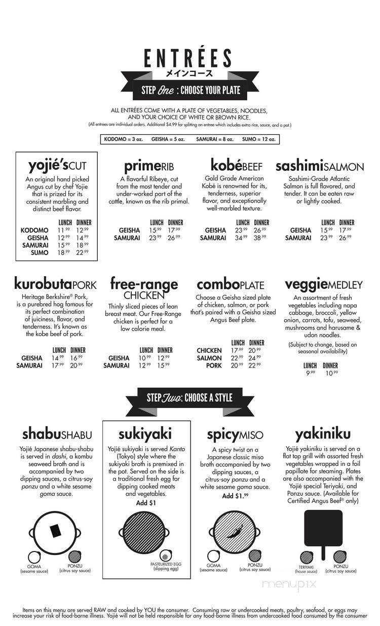 Yojie Shabu Shabu - Artesia, CA menu_pic