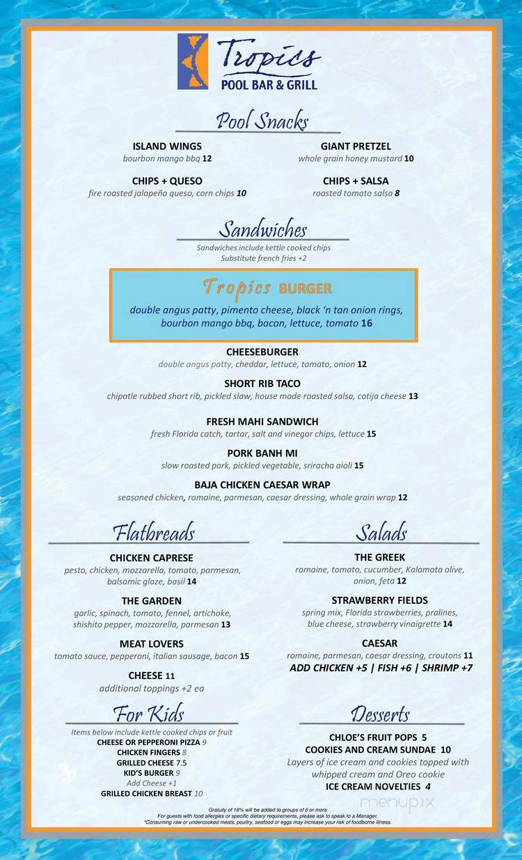 David's Club Bar & Grill - Orlando, FL menu_pic