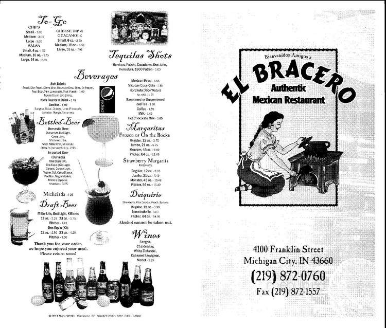 El Bracero - Michigan City, IN menu_pic