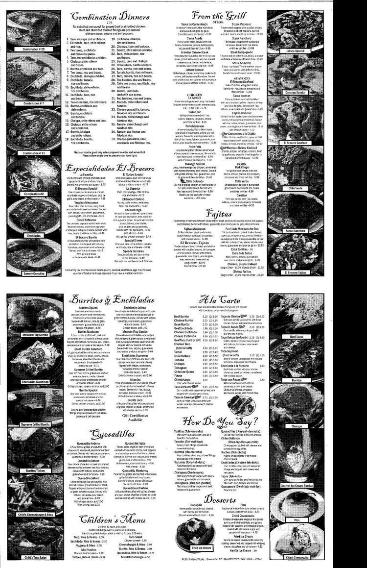 El Bracero - Michigan City, IN menu_pic