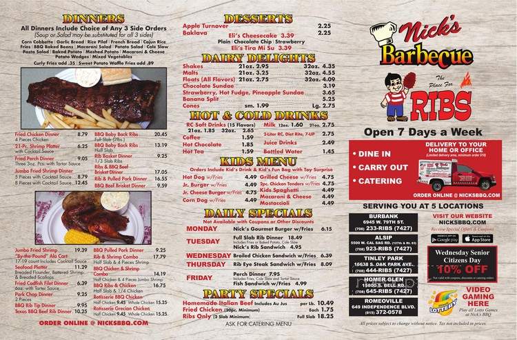 Nick's barbeque deals