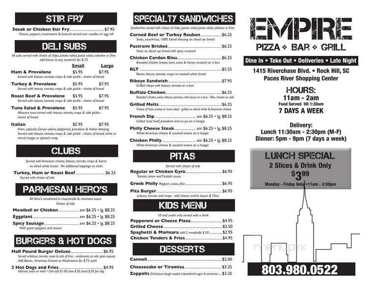 Empire Pizza and Bar - Rock Hill, SC