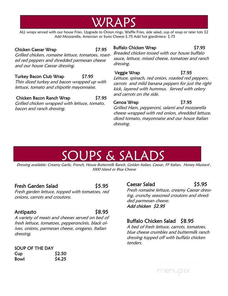 Buddy & PALS Place - Crown Point, IN menu_pic