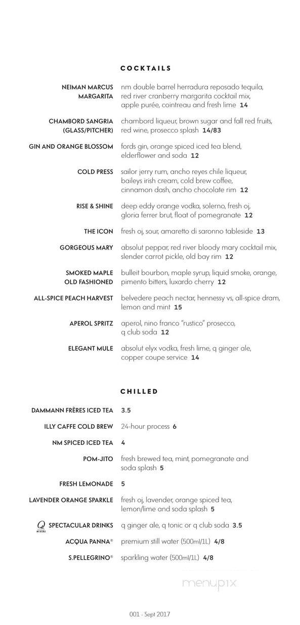 Zodiac - Dallas, TX menu_pic
