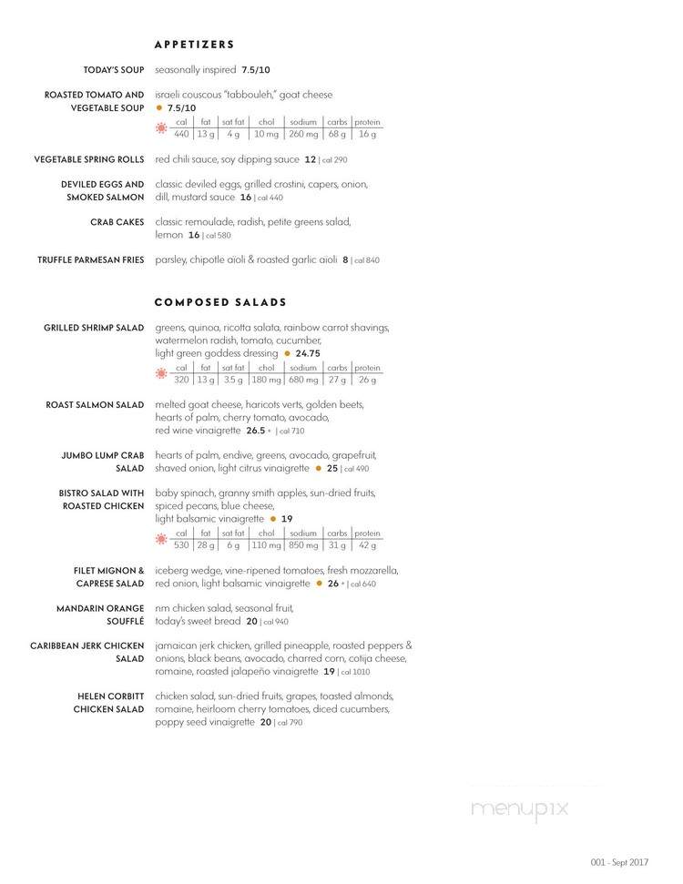 Zodiac - Dallas, TX menu_pic