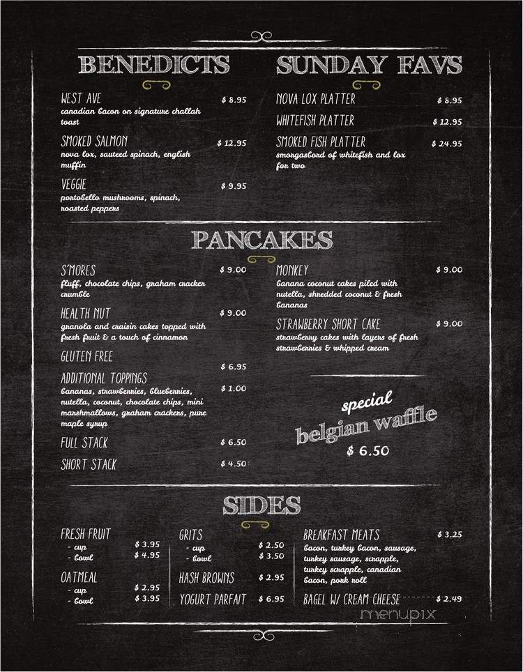 West Ave - Dresher, PA menu_pic