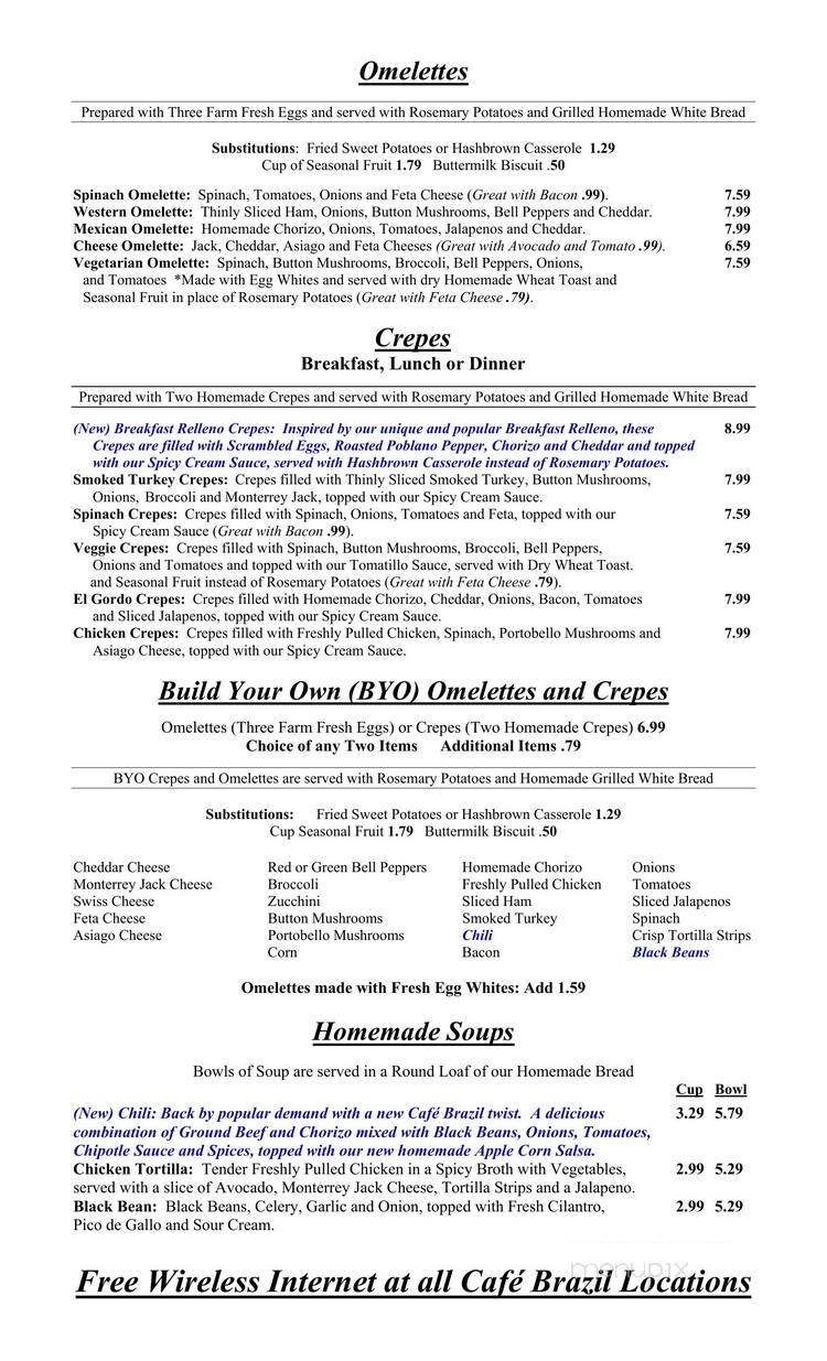 Cafe Brazil - Dallas, TX menu_pic