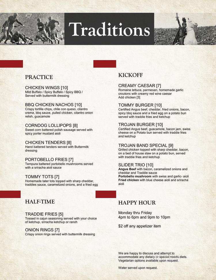 Traditions - Los Angeles, CA menu_pic