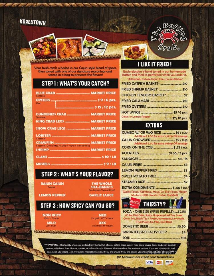 The Boiling Crab - Los Angeles, CA menu_pic